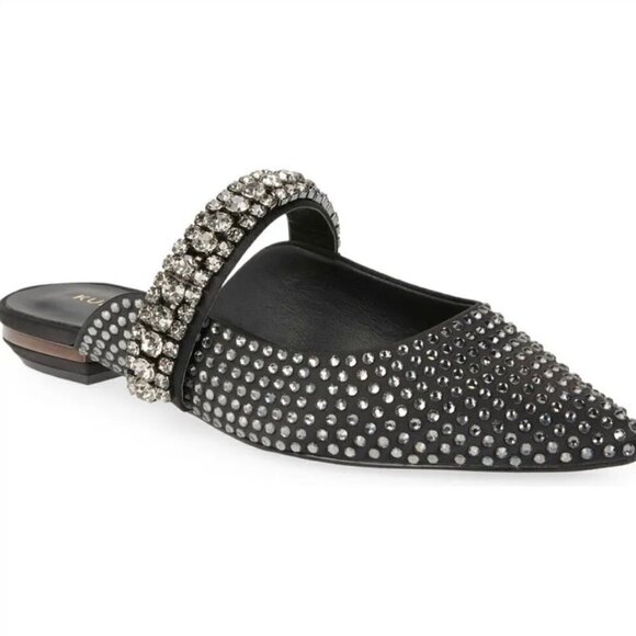 Kurt Geiger London Princely Jeweled Mules Rhinestone Black Size EU 36.5 - Picture 1 of 11
